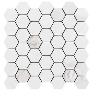 Malaysia Calacatta Dorado Stone 2 x 2 Hexagon Mosaic