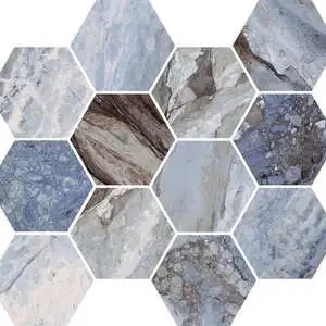 Mystic Ocean Polished Hexagon 4 x 4