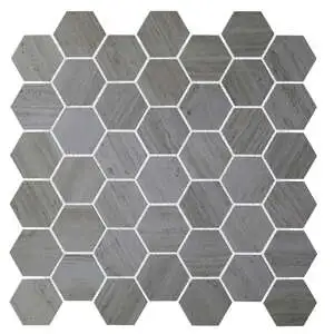 River Grey 2 x 2 Hexagon Mosaic