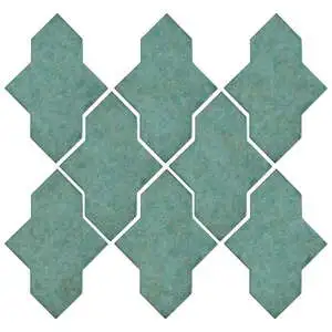 Studio Field Arabesque Pattern 2A High Fire Ceramic Tile Aqua