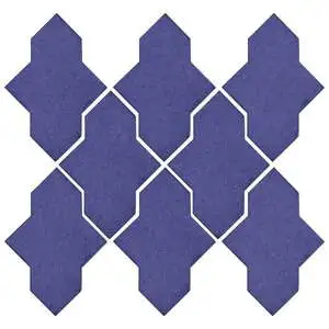 Studio Field Arabesque Pattern 2A High Fire Ceramic Blue Satin