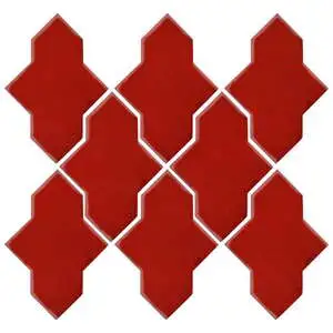 Studio Field Arabesque Pattern 2A High Fire Ceramic Brick Red