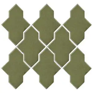 Studio Field Arabesque Pattern 2A High Fire Ceramic Tile Kelp