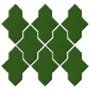 Studio Field Arabesque Pattern 2A High Fire Ceramic Lucky Green