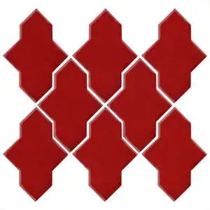 Studio Field Arabesque Pattern 2A High Fire Ceramic Tile Radish