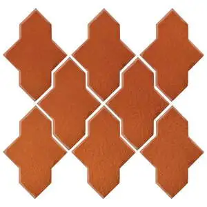 Studio Field Arabesque Pattern 2A High Fire Cerami Spanish Brown