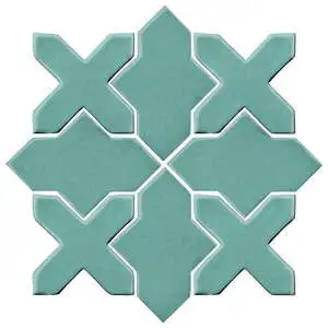 Studio Field Arabesque Pattern 2B High Fire Ceramic Blue Haze