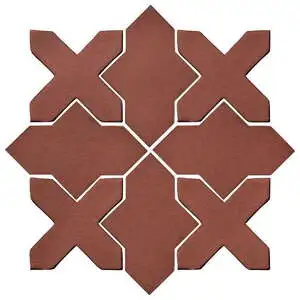 Studio Field Arabesque Pattern 2B High Fire Ceramic Tile Braun