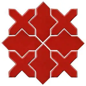 Studio Field Arabesque Pattern 2B High Fire Ceramic Brick Red