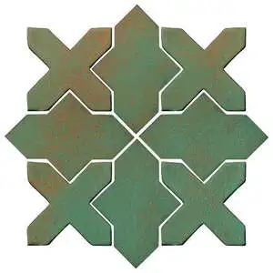 Studio Field Arabesque Pattern 2B High Fire Ceramic Tile Copper