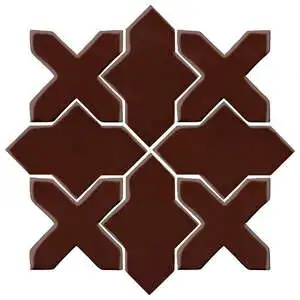 Studio Field Arabesque Pattern 2B High Fire Ceramic Cordovan
