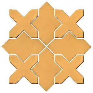 Studio Field Arabesque Pattern 2B High Fire Ceramic Tile Custard