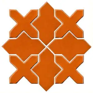 Studio Field Arabesque Pattern 2B High Fire Ceramic Tile Maple