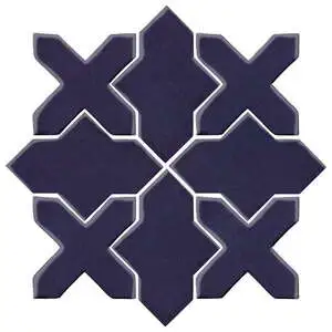 Studio Field Arabesque Pattern 2B High Fire Cerami Midnight Blue