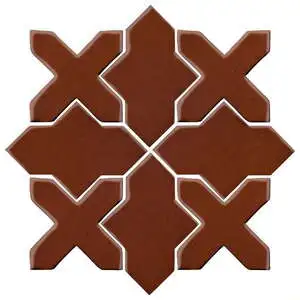 Studio Field Arabesque Pattern 2B High Fire Ceramic Tile Mocha