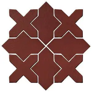 Studio Field Arabesque Pattern 2B High Fire Ceramic Pueblo Red