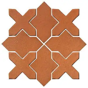 Studio Field Arabesque Pattern 2B High Fire Ceramic Red Iron