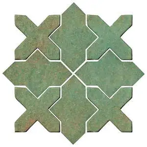 Studio Field Arabesque Pattern 2B High Fire Ceramic Tile Turtle