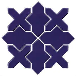Studio Field Arabesque Pattern 2B High Fire Ceramic Ultramarine