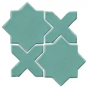 Studio Field Arabesque Pattern 2C High Fire Ceramic Blue Haze