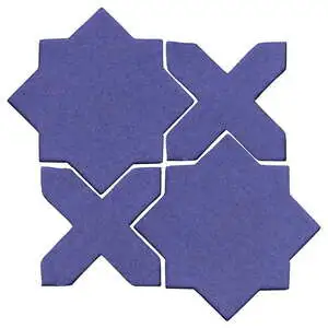 Studio Field Arabesque Pattern 2C High Fire Ceramic Blue Satin