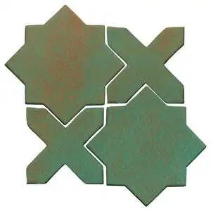 Studio Field Arabesque Pattern 2C High Fire Ceramic Tile Copper