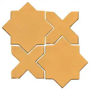 Studio Field Arabesque Pattern 2C High Fire Ceramic Tile Custard