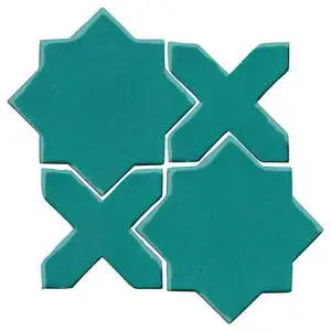 Studio Field Arabesque Pattern 2C High Fire Ceramic Real Teal