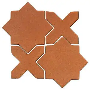 Studio Field Arabesque Pattern 2C High Fire Ceramic Red Iron