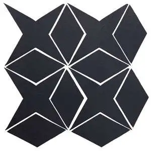 Studio Field Arabesque Pattern 4 High Fire Ceramic Black Diamond