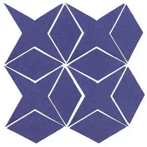 Studio Field Arabesque Pattern 4 High Fire Ceramic Blue Satin