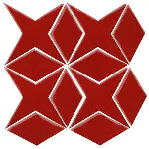 Studio Field Arabesque Pattern 4 High Fire Ceramic Brick Red Studio Field Arabesque Pattern 4 High Fire Ceramic Brick Red
