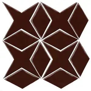 Studio Field Arabesque Pattern 4 High Fire Ceramic Tile Cordovan