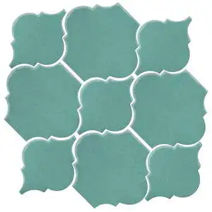 Studio Field Arabesque Pattern 5B High Fire Ceramic Blue Haze