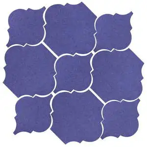 Studio Field Arabesque Pattern 5B High Fire Ceramic Blue Satin