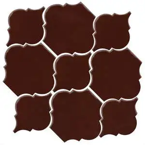 Studio Field Arabesque Pattern 5B High Fire Ceramic Cordovan