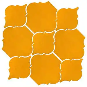 Studio Field Arabesque Pattern 5B High Fire Ceramic Mandarin