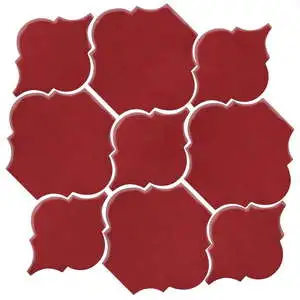 Studio Field Arabesque Pattern 5B High Fire Ceramic Pinot Noir