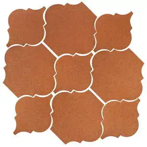 Studio Field Arabesque Pattern 5B High Fire Ceramic Red Iron