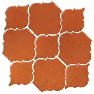 Studio Field Arabesque Pattern 5B High Fire Cerami Spanish Brown