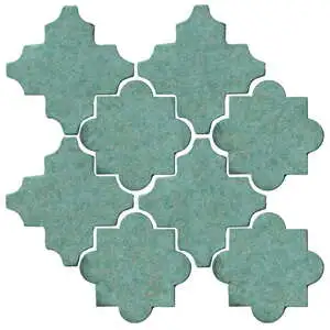 Studio Field Arabesque Pattern 8C High Fire Ceramic Tile Aqua Studio Field Arabesque Pattern 8C High Fire Ceramic Tile Aqua