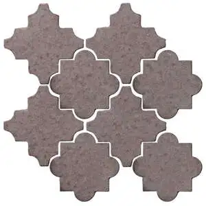 Studio Field Arabesque Pattern 8C High Fire Ceramic Tile Ash