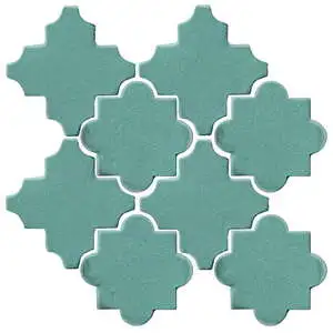 Studio Field Arabesque Pattern 8C High Fire Ceramic Blue Haze