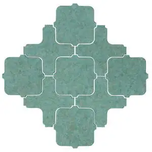 Studio Field Arabesque Pattern 11A High Fire Ceramic Aqua