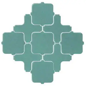 Studio Field Arabesque Pattern 11A High Fire Ceramic Blue Haze