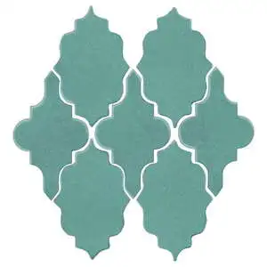 Studio Field Arabesque Pattern 12 High Fire Ceramic Blue Haze