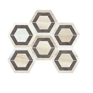 Stylish Taupe Mosaico Esagono Intarsio su rete