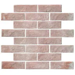 Standard 2x8 Thin Brick Veneer Rosa White Wash