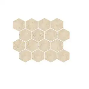 Beige Mosaico Esagono su rete