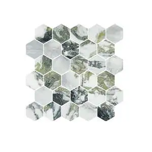 White Beauty Mosaico Esagono su rete